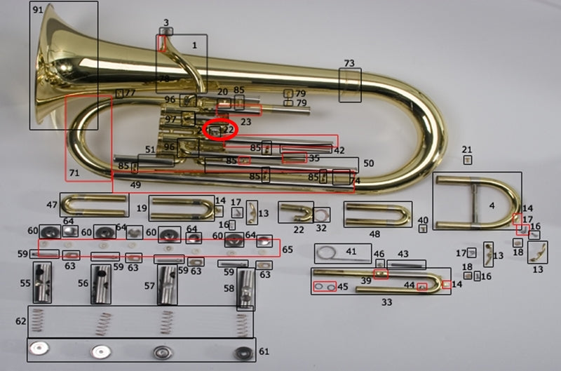 Bach/Conn/King Euphonium Short 1st Slide Outside Tube