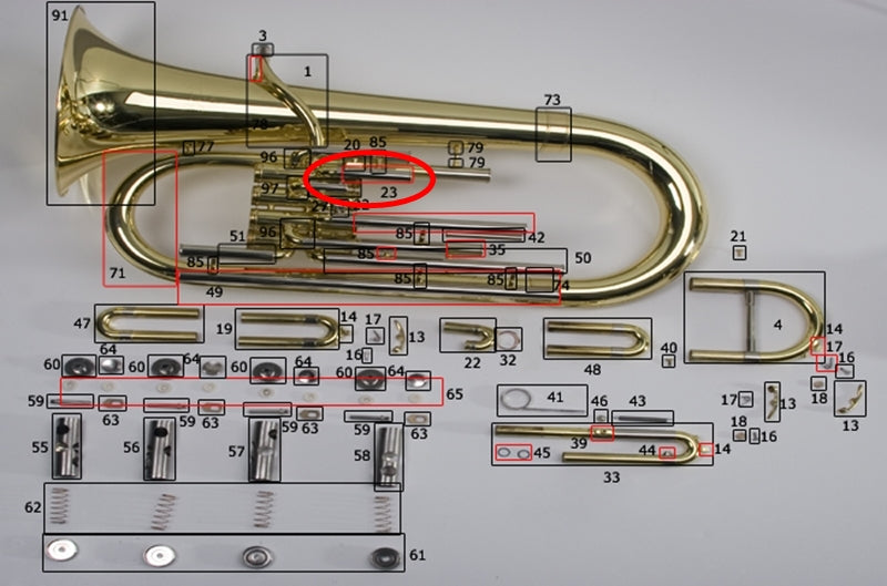 Bach/Conn/King Euphonium Long 1st Slide Outside Tube