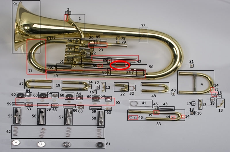 Bach/Conn/King Euphonium Short 3rd Slide Outside Tube