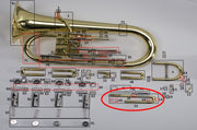 King 2280 Euphonium Lacquer 3rd Slide Assembly