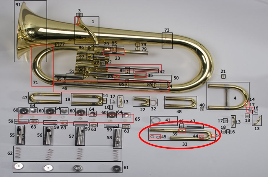 Bach/Conn/King Euphonium 3rd Slide Assembly