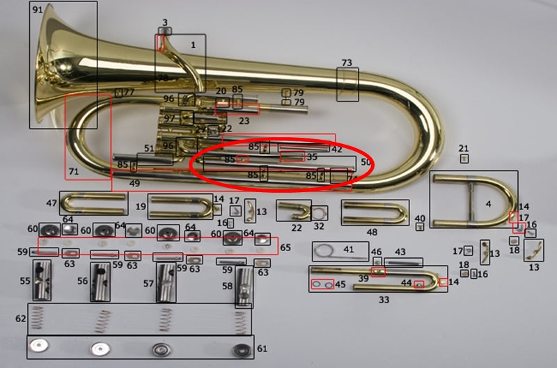 Bach/Conn/King Euphonium Medium 4th Slide Tube