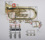 Bach/Conn/King Euphonium Mouthpipe to Bell Brace