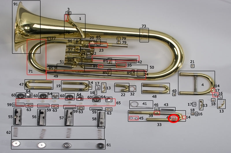 Bach/Conn/King Euphonium Spring Anchor Post
