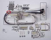 Conn/King Euphonium Mouthpipe Receiver, Silver Plated Large Shank