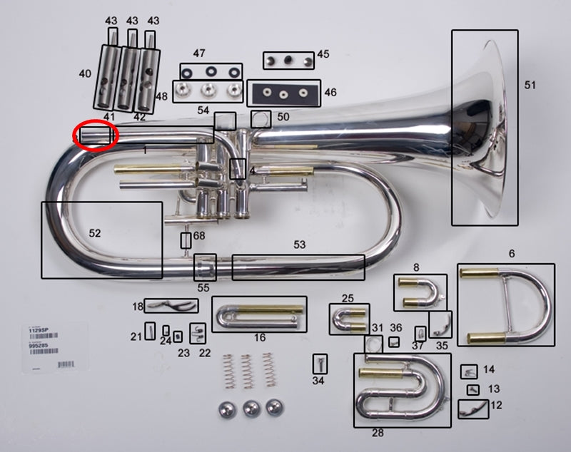 Conn/King Euphonium Mouthpipe Receiver, Silver Plated Large Shank