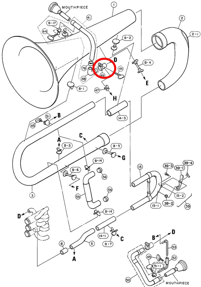 Yamaha Euphonium Mouthpipe Clamp EP201MS