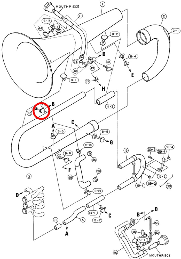 Yamaha Euphonium Connecting Holder 1 EP201MS ZY421400