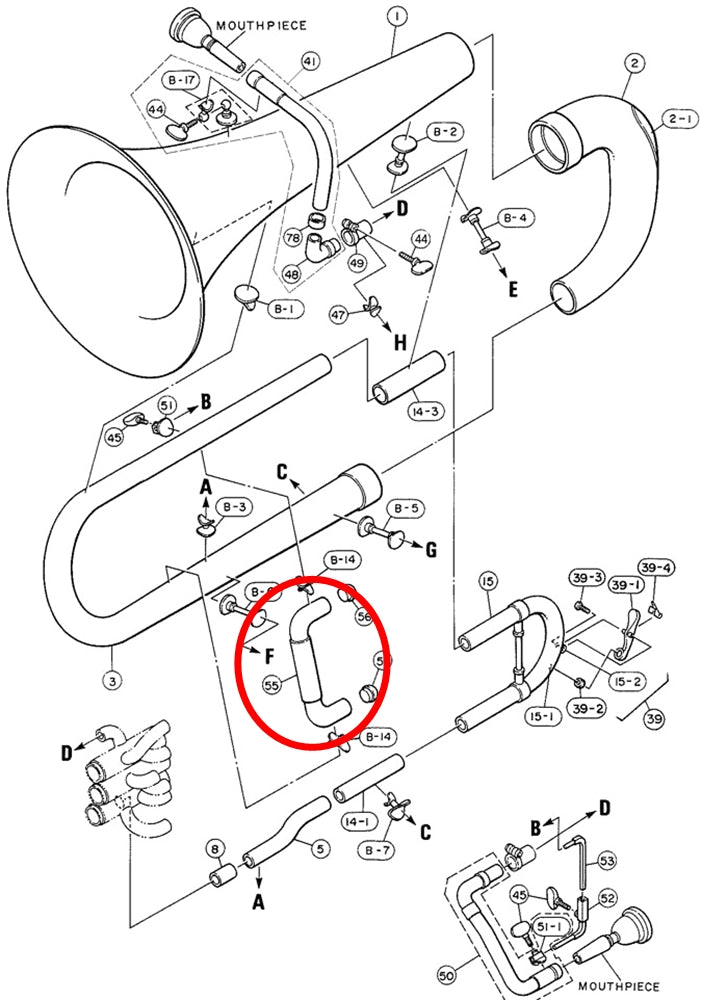 Yamaha Euphonium Hand Rest Assembly EP201M