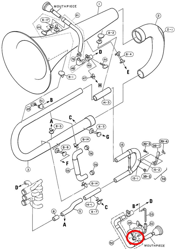 Yamaha Euphonium Connecting Holder 2 EP201MS