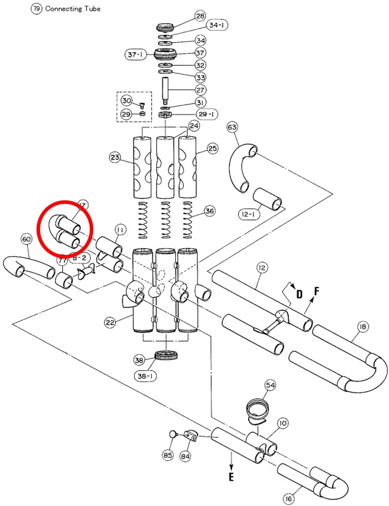 Yamaha Euphonium 2nd Valve Slide Assembly YEP211