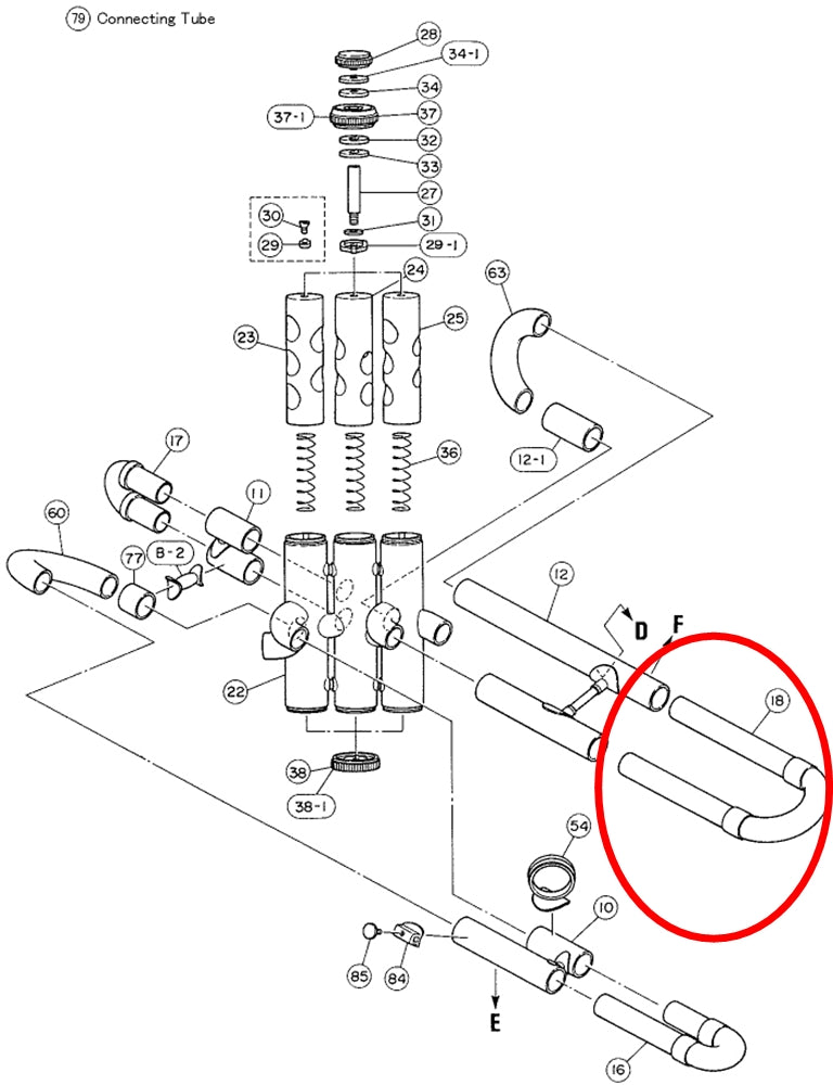 Yamaha Euphonium 3rd Valve Slide Assembly YEP211