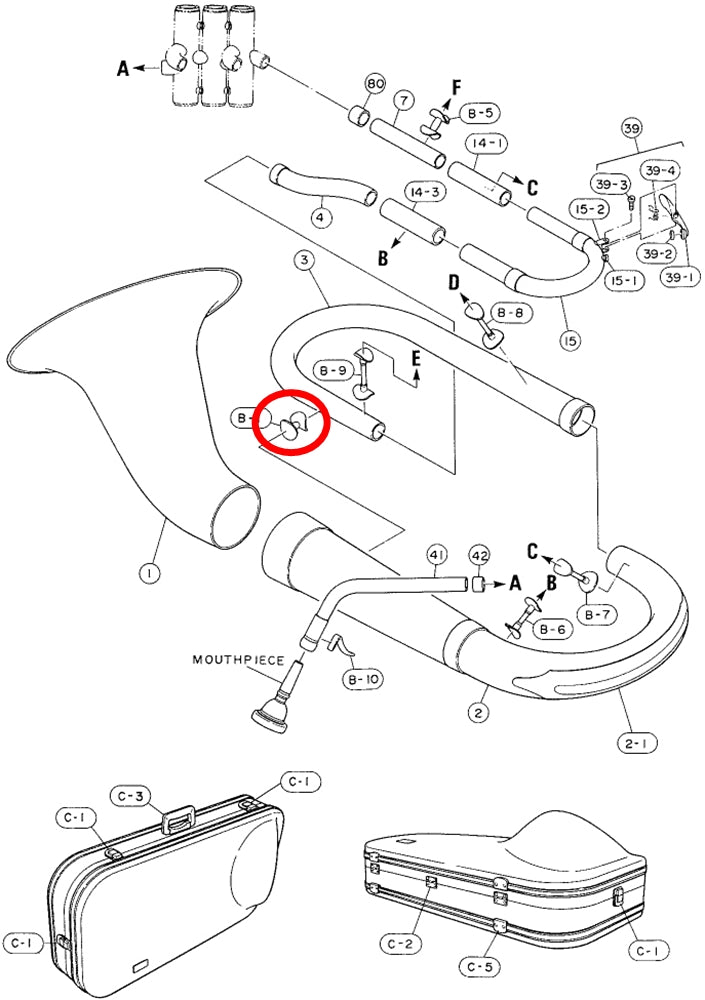 Yamaha Euphonium Bow to Branch Brace EP211