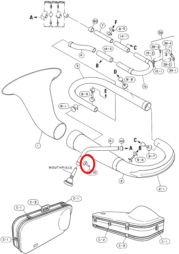 Yamaha Euphonium Mouthpipe Brace EP211