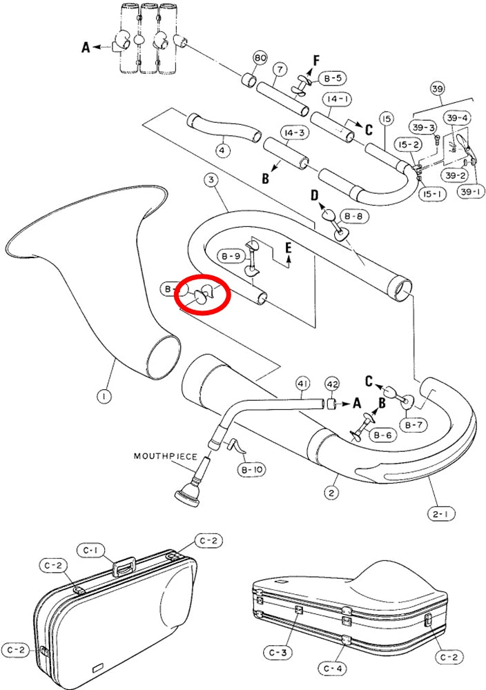 Yamaha Euphonium Bow to Branch Brace EP211S
