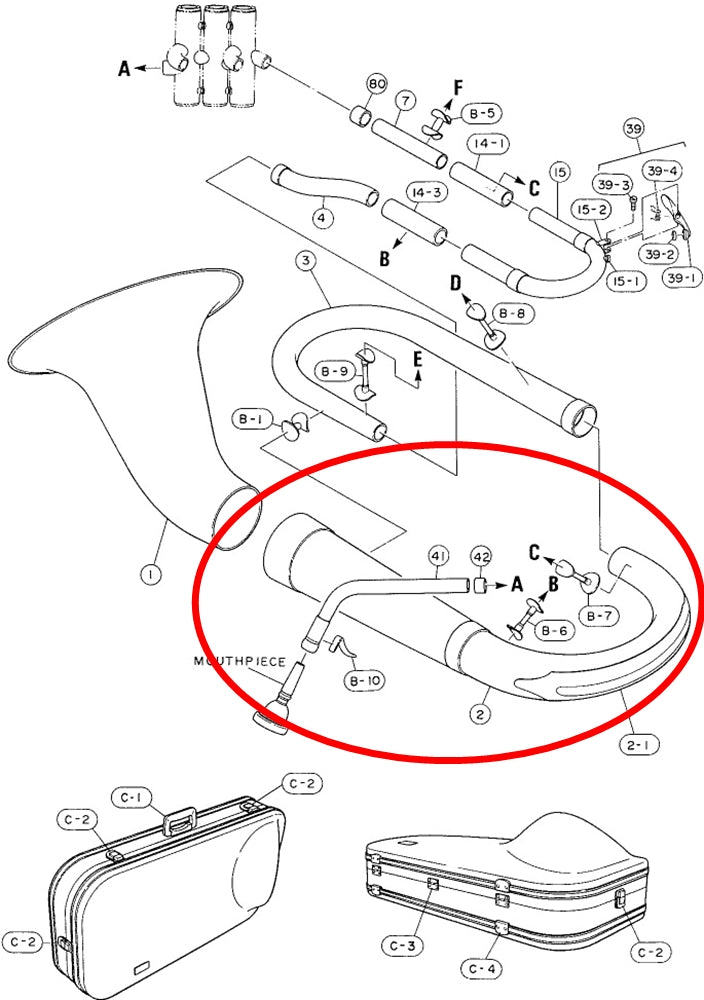 Yamaha Euphonium Bow Assembly EP211S