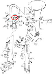 Yamaha Euphonium Branch to 4th Valve Auxiliary Tube Brace