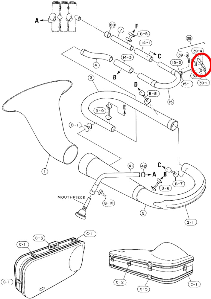 Yamaha Euphonium/Tuba Tuning Slide Water Key EP321(2)