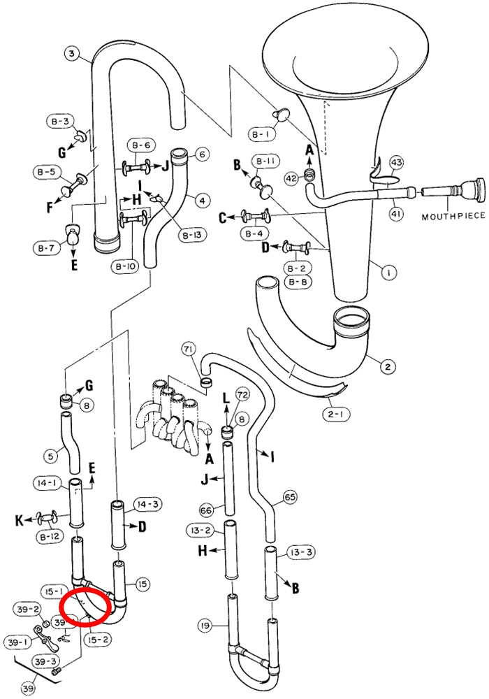 Yamaha Euphonium Water Key Nipple EP321