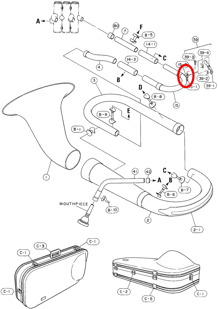 Yamaha Euphonium/Tuba Water Key Holder EP321