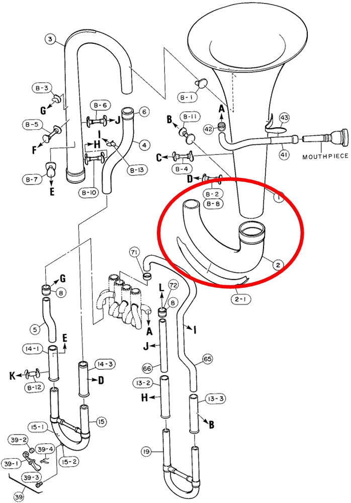 Yamaha Euphonium Bow Assembly EP321S