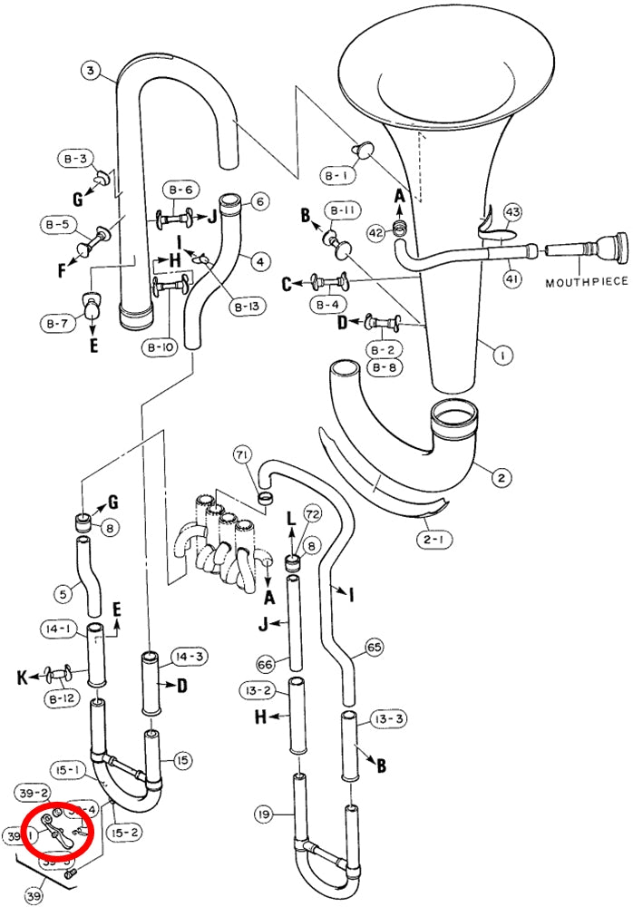 Yamaha Euphonium/Tuba Water Key EP321S(2) W3597820