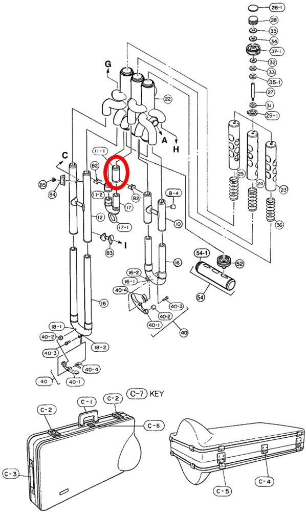 Yamaha Euphonium 2nd Valve Outside Slide Long EP642
