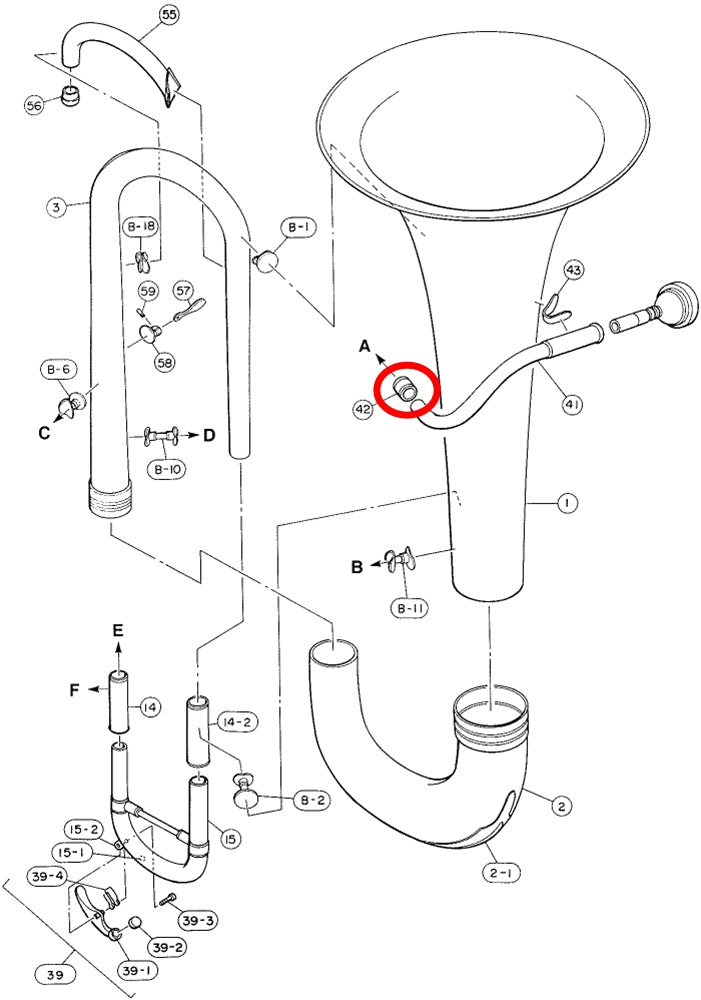 Yamaha Euphonium Mouthpipe Ferrule EP642