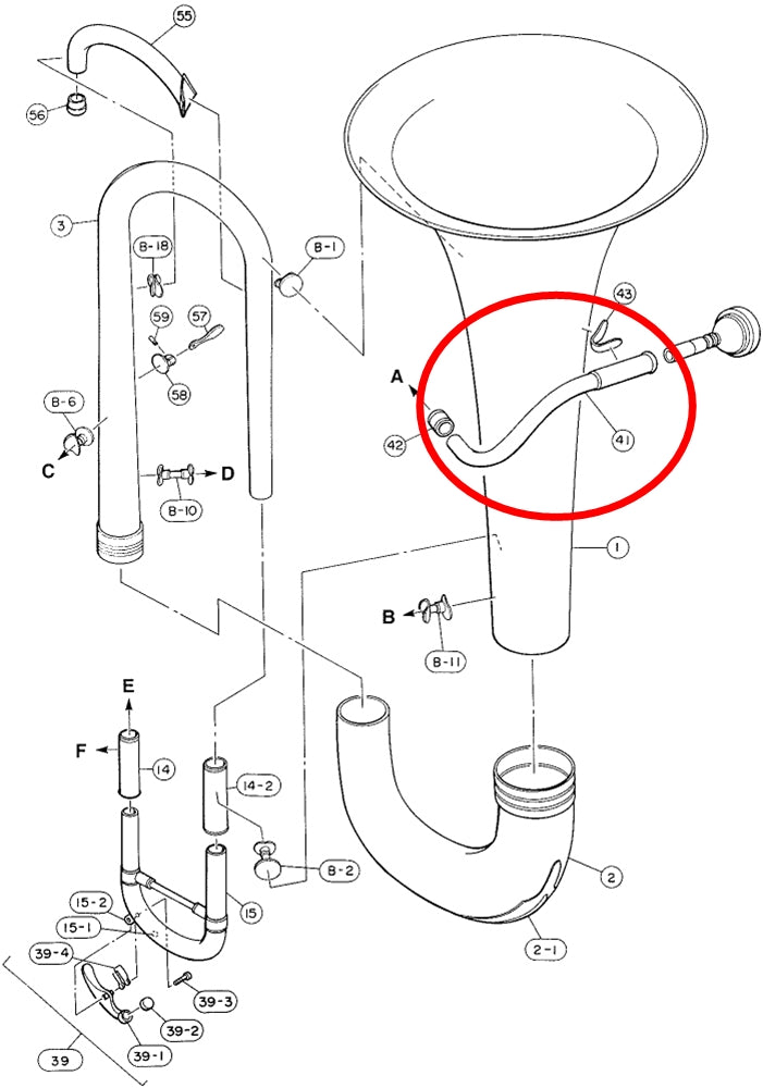 Yamaha Euphonium Mouthpipe Assembly EP642S ZX763200