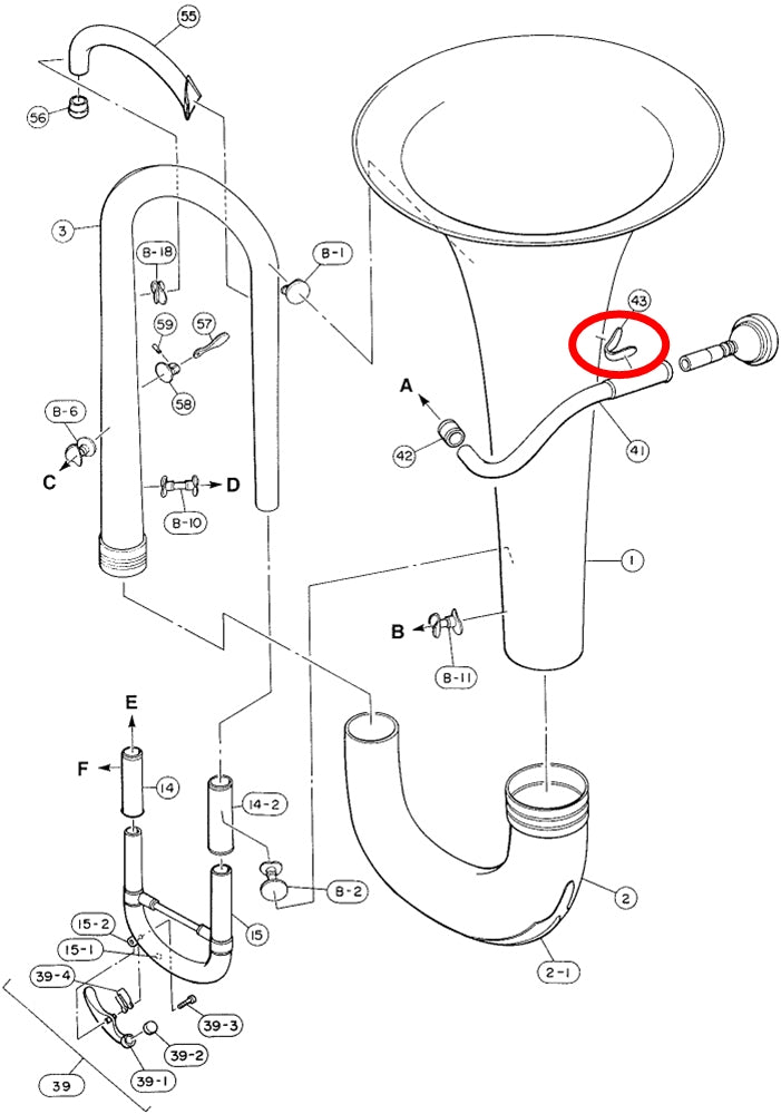 Yamaha Euphonium Mouthpipe Brace EP642S W3769010