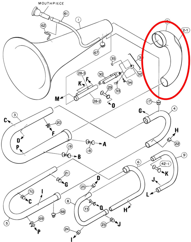 Yamaha Tuba Bow Assembly BB103(2)