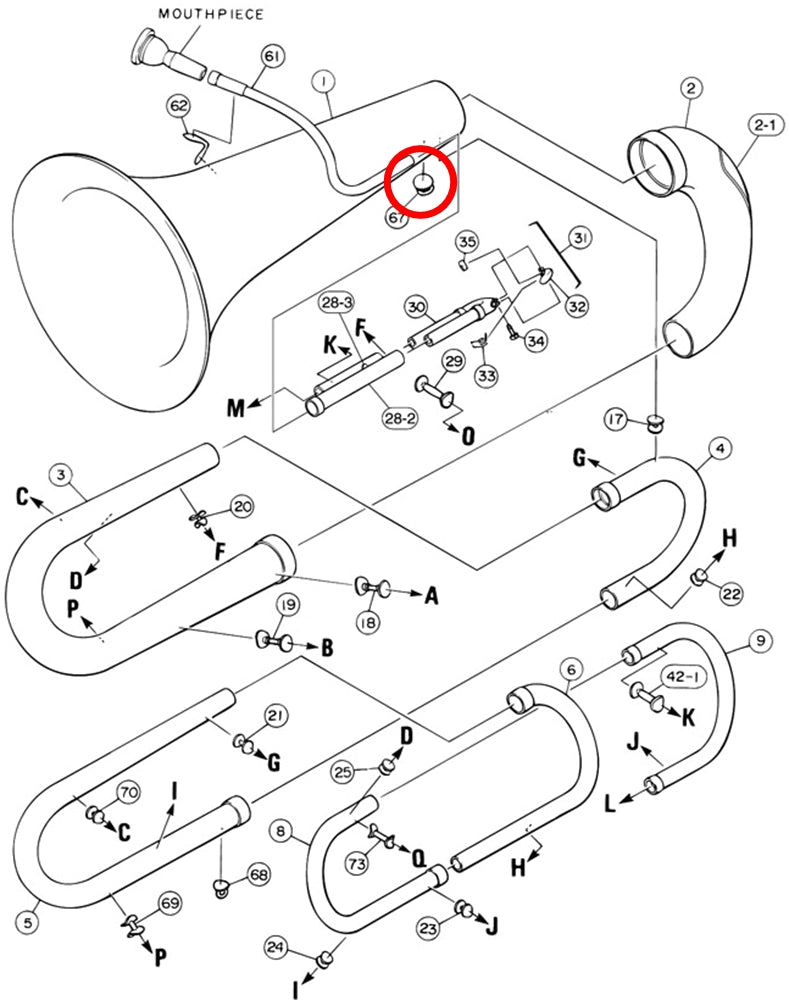 Yamaha Tuba Strap Ring 1 YBB105