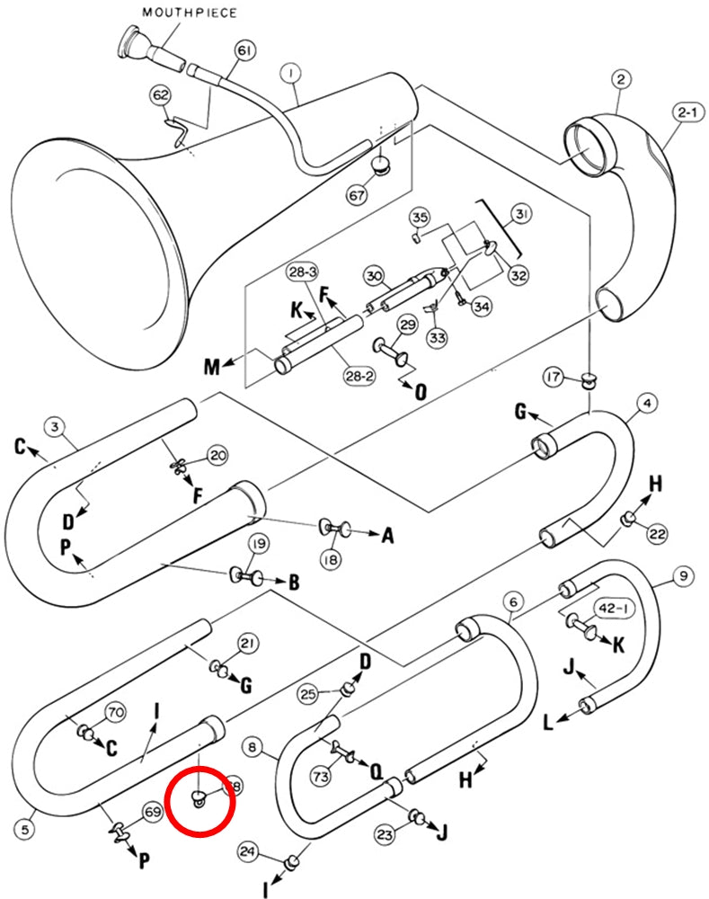 Yamaha Tuba Strap Ring 2 YBB105