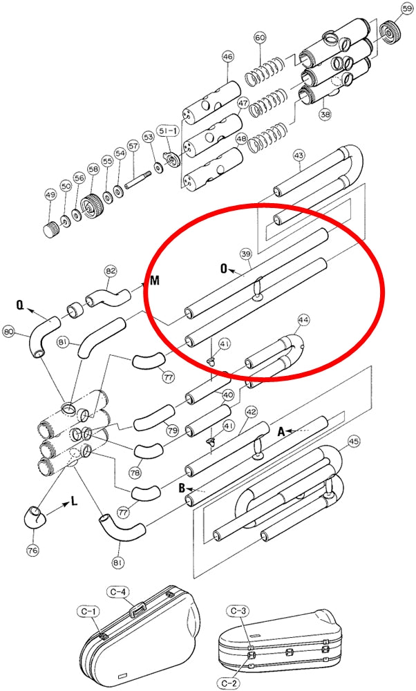 Yamaha Tuba 1st Valve Outside Assembly YBB105