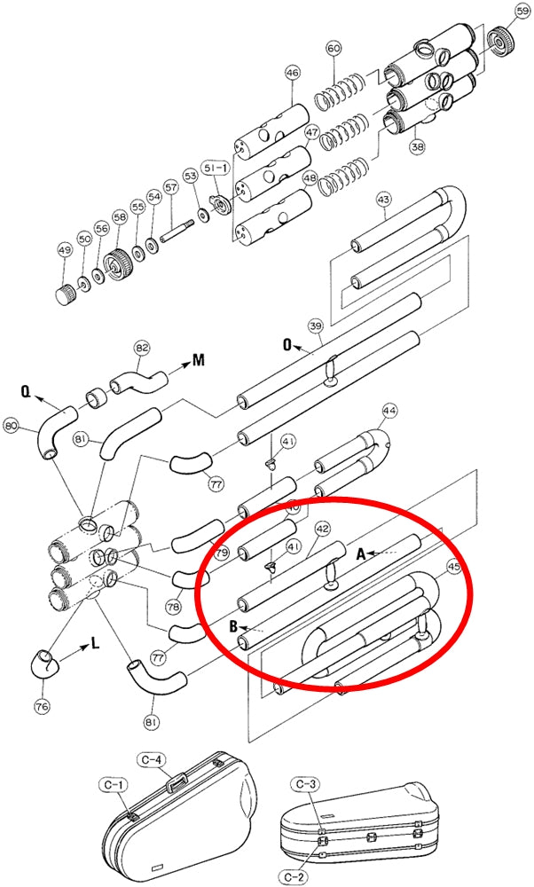 Yamaha Tuba 3rd Valve Outside Slide Assembly YBB105
