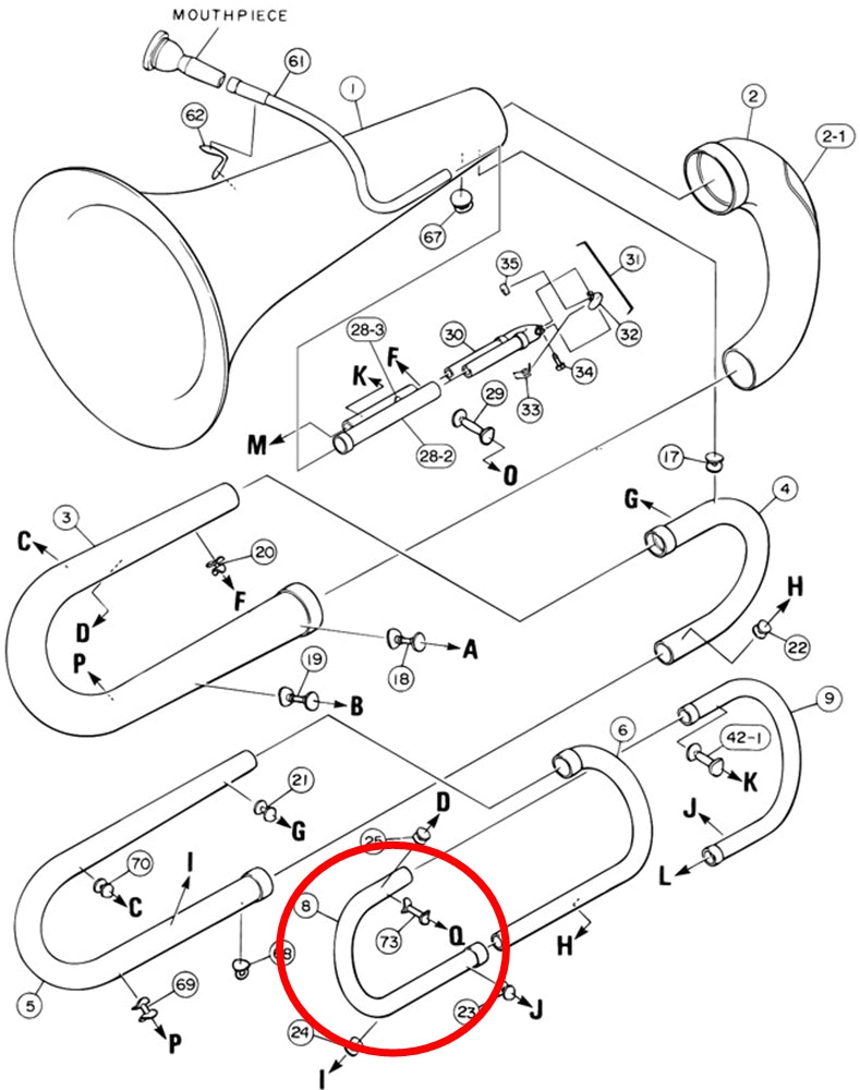Yamaha Tuba 2nd Branch BB104, BB105, BB105M