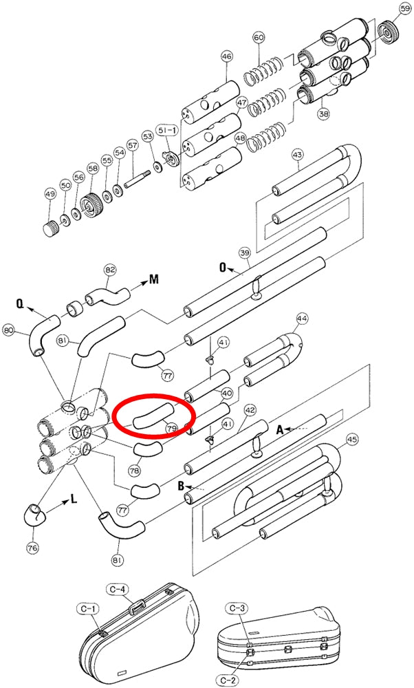 Yamaha Tuba Valve Auxiliary Tube 4 YBB105