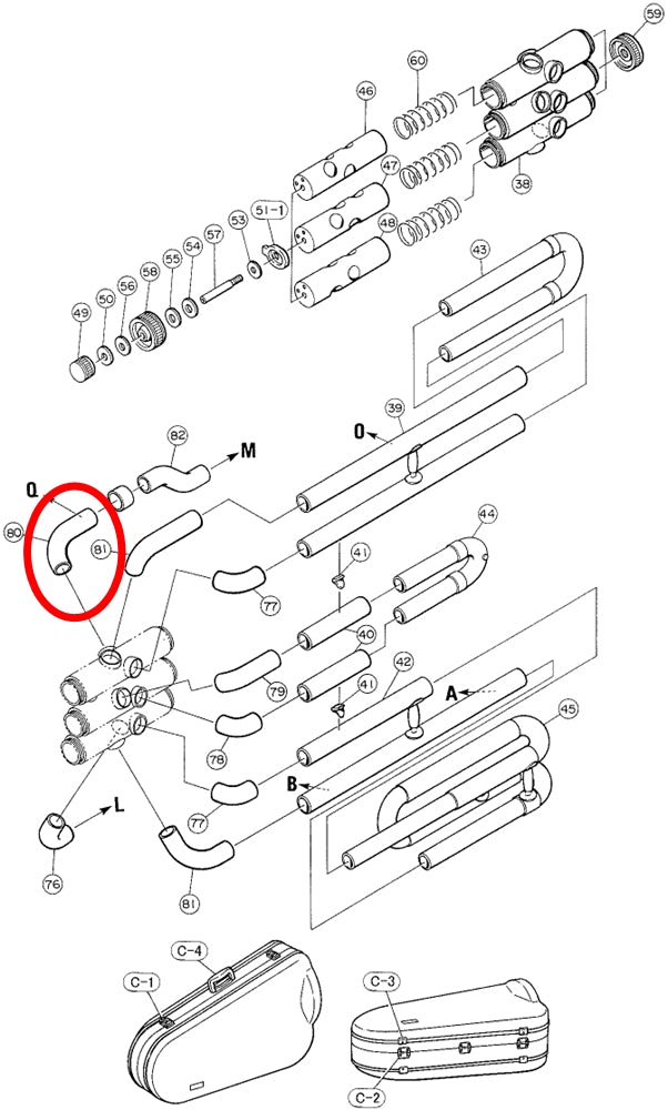 Yamaha Tuba Valve Auxiliary Tube 5 YBB105