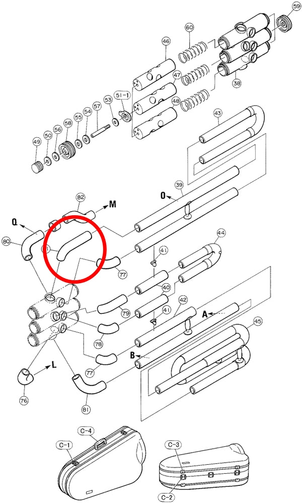 Yamaha Tuba Valve Auxiliary Tube 6 YBB105