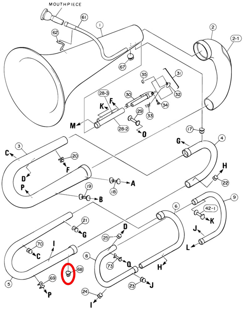 Yamaha Tuba Strap Ring 2 YBB105S