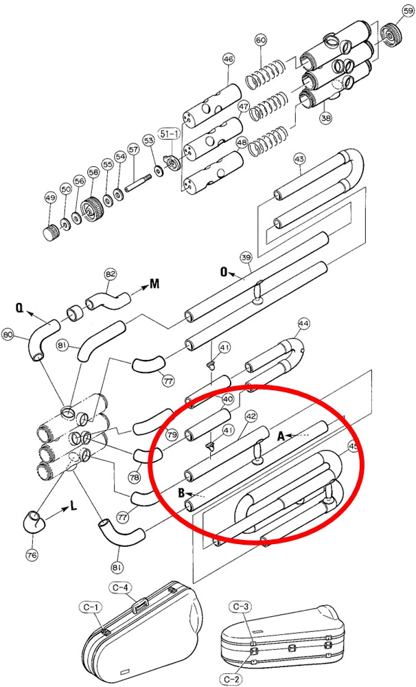 Yamaha Tuba 3rd Valve Outside Slide Assembly YBB105S