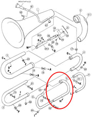Yamaha Tuba 4th Branch Assembly YBB105S, YBB105MS