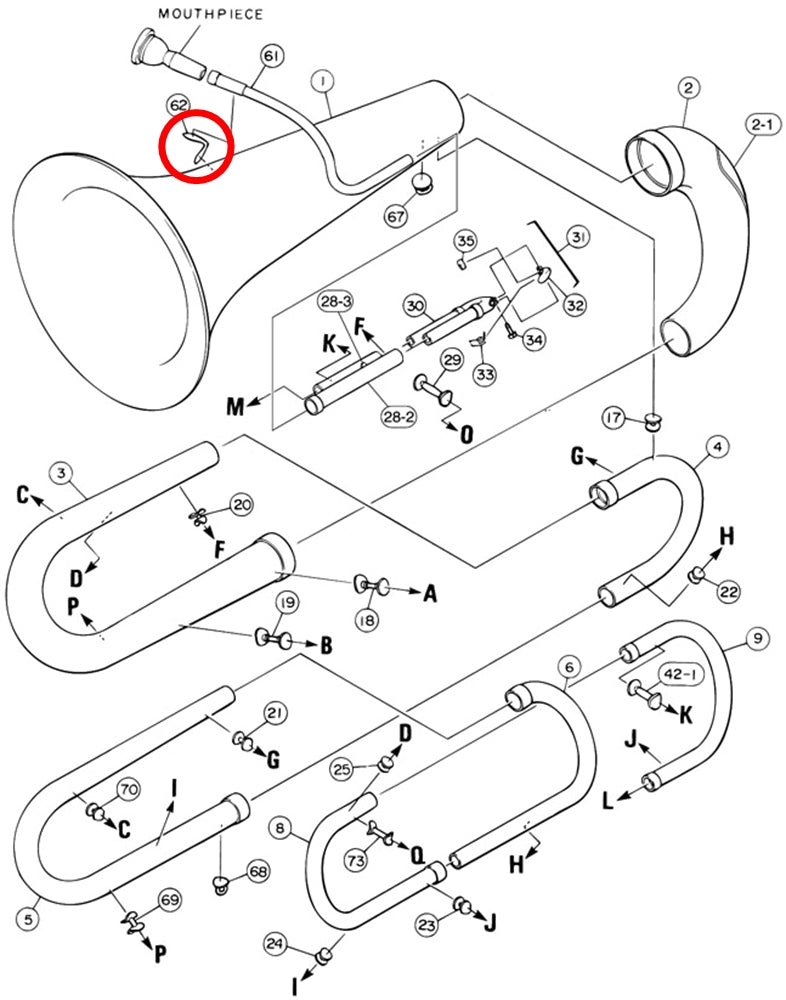 Yamaha Tuba Mouthpipe Brace YBB105S