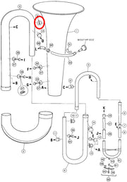 Yamaha Tuba Bell to 1st Branch Brace 1 YBB201MS