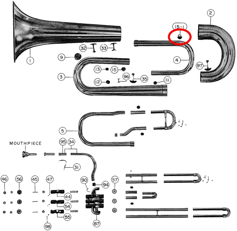 Yamaha Tuba Pull Ring 2 BB201, BB321