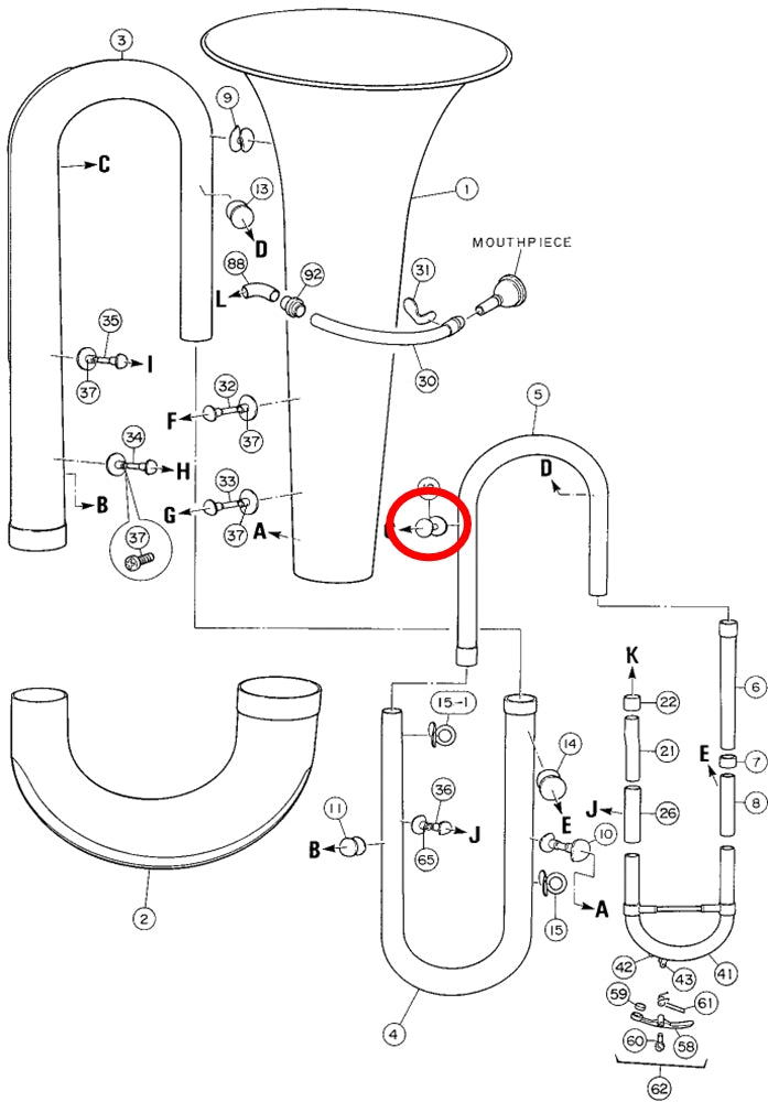 Yamaha Tuba Brace 4 BB201(2) W3963110