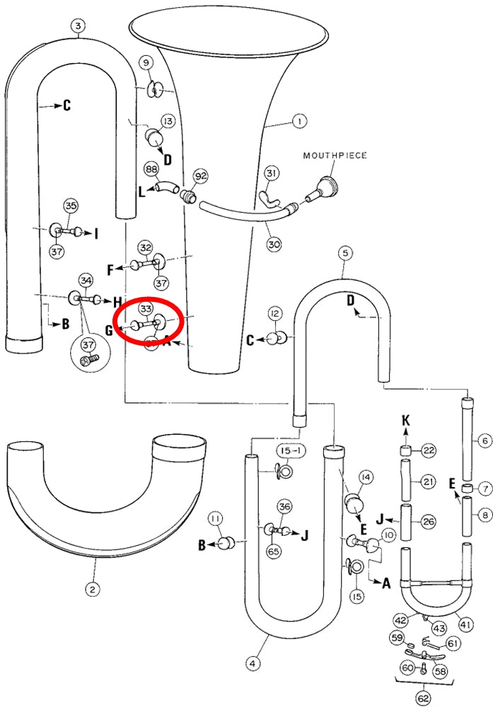 Yamaha Tuba Brace 8 Set BB201(2)