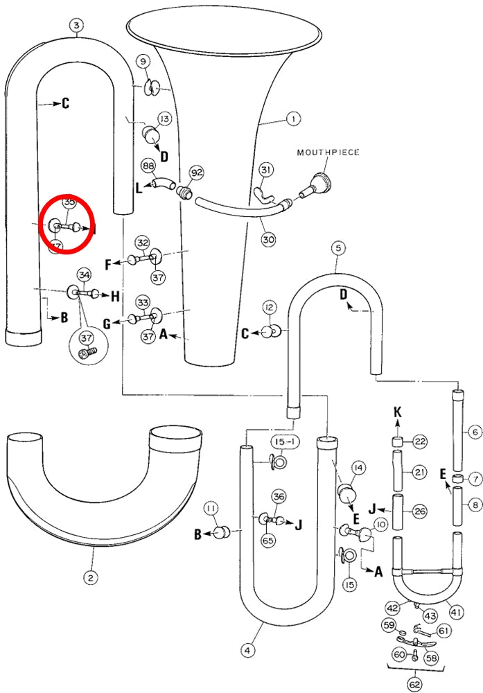 Yamaha Tuba Brace 10 BB201