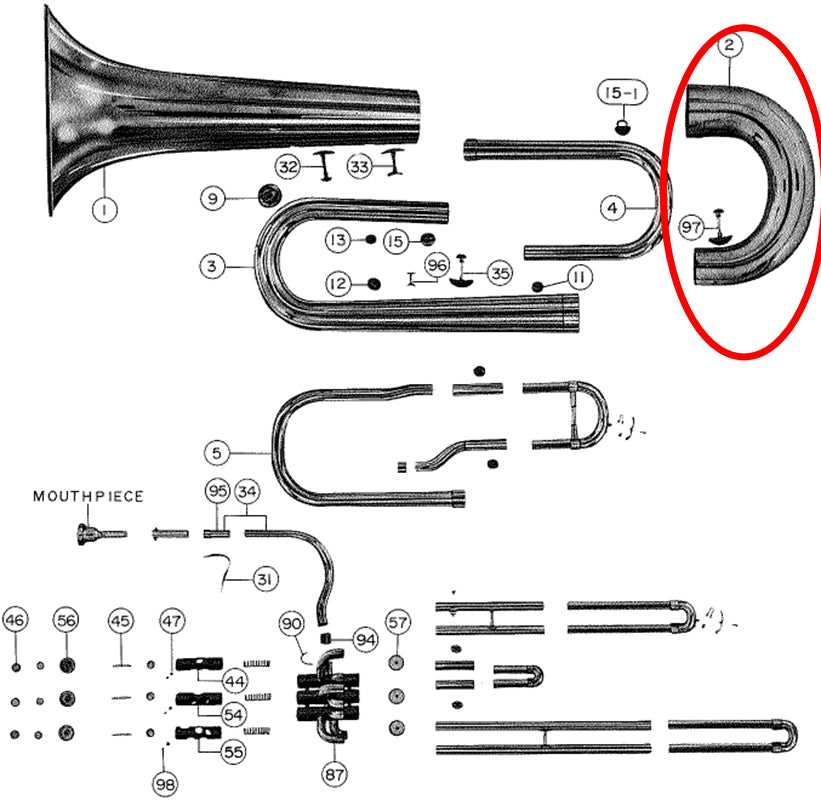 Yamaha Tuba Bow Assembly BB201(2)