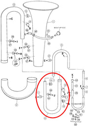 Yamaha Tuba 2nd Branch Assembly BB201(2)